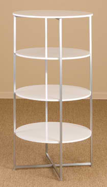 4 round display shelves