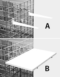 14" Gridwall Shelves & Brackets